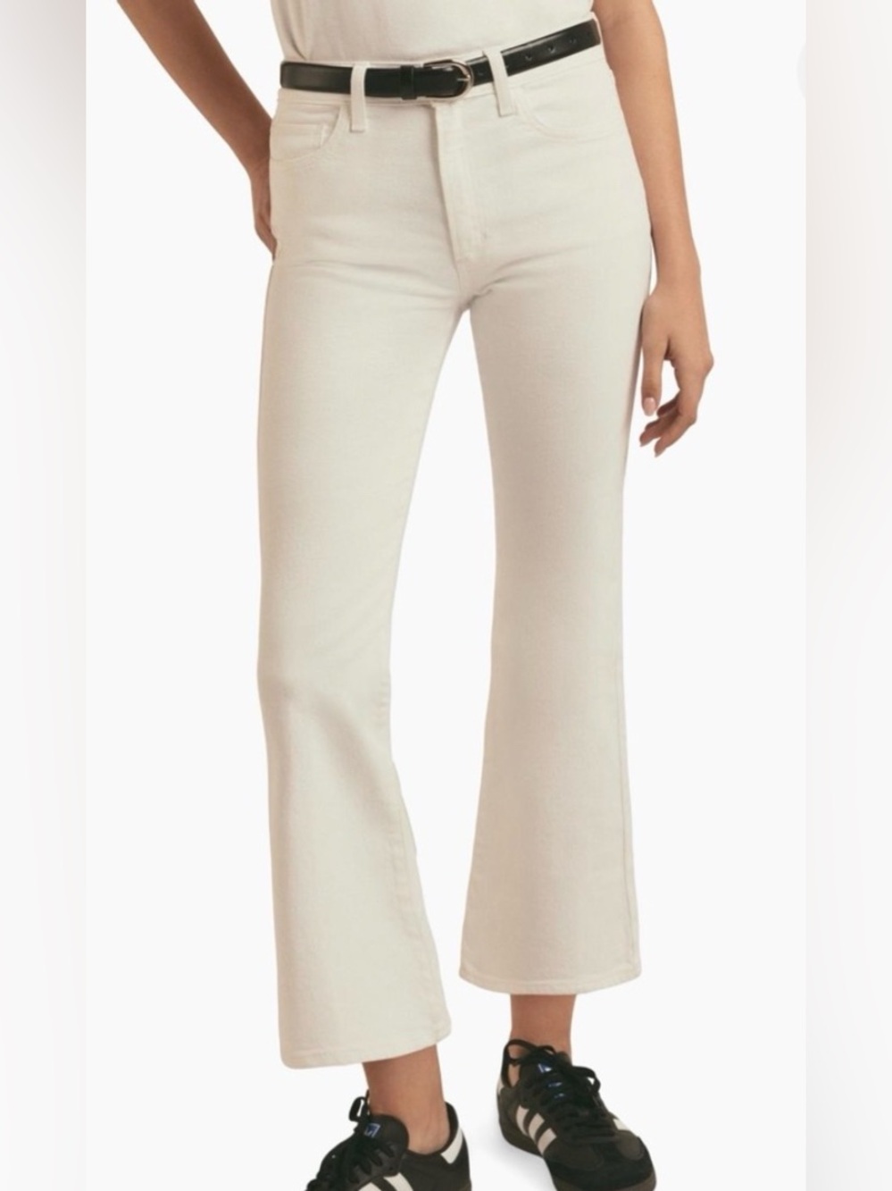 Favorite Daughter Erin Crop Boot Jean in Cream